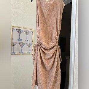 Ruched Tan Dress